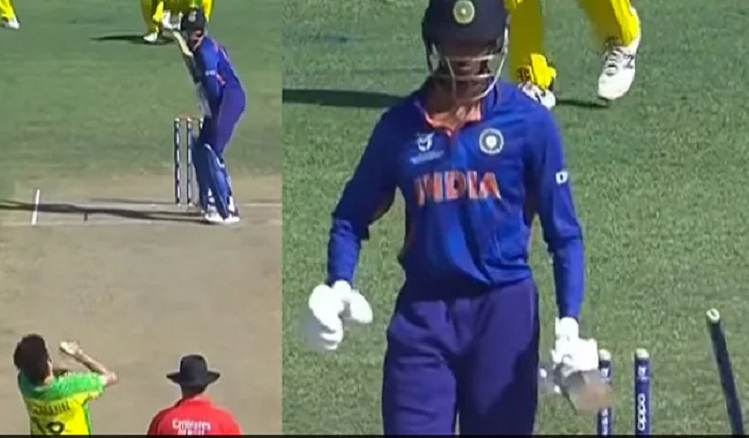 U19 WC: AUS गेंदबाज ने भारतीय बल्लेबाज का स्टंप हवा में उड़ा दिया- Video