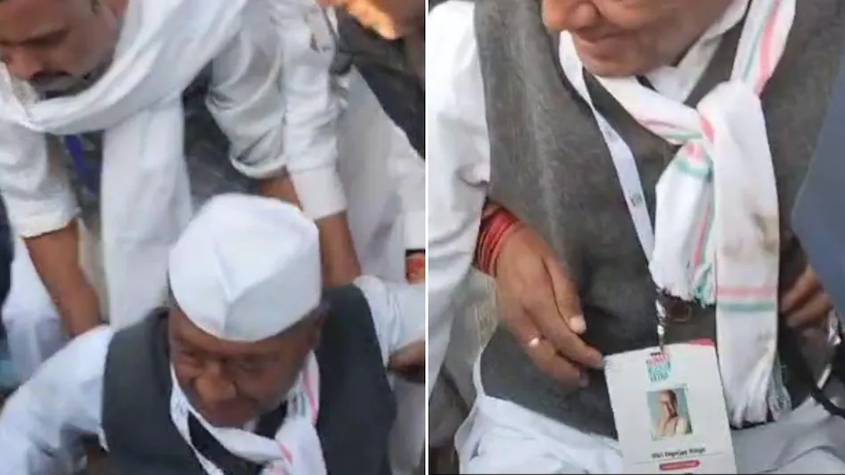 Bharat Jodo Yatra में टी-ब्रेक के दौरान हुई धक्का-मुक्की, पूर्व CM दिग्विजय सिंह गिरे